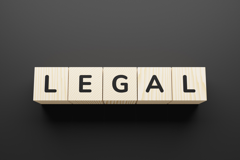 LEGAL word written in wooden blocks.